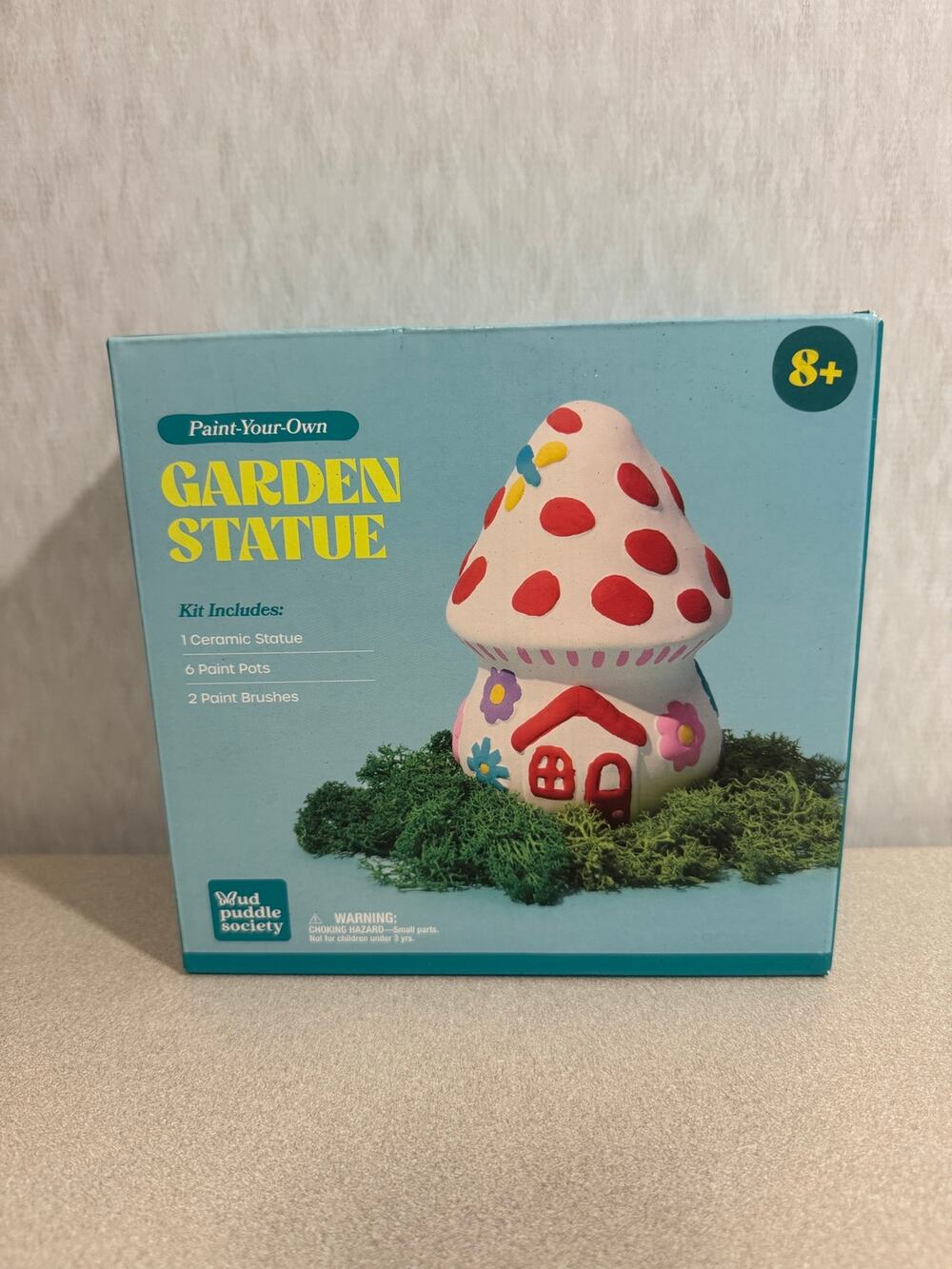 Mud Puddle Society Paint Your Own Ceramic Garden Statue Mushroom House Kit New